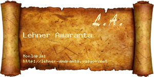 Lehner Amaranta névjegykártya